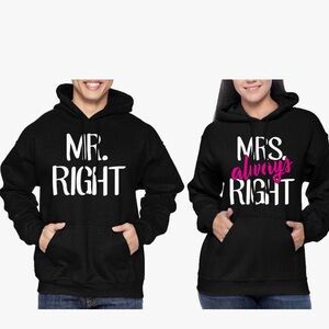 Mr Right & Mrs always Right hoodies